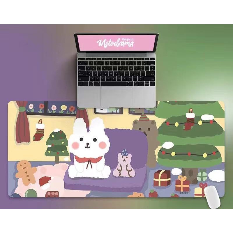 Lót chuột cỡ lớn 80x30cm, 90x40cm dày 3mm hoạ tiết cute, đáng yêu