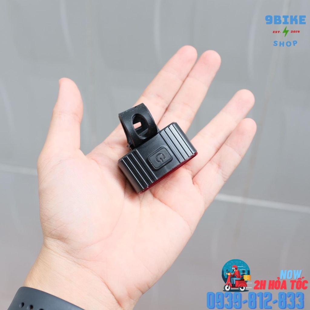 Đèn led đuôi xe đạp nhiều chế độ sáng bóng led báo hiệu xe phía sau sạc usb 038