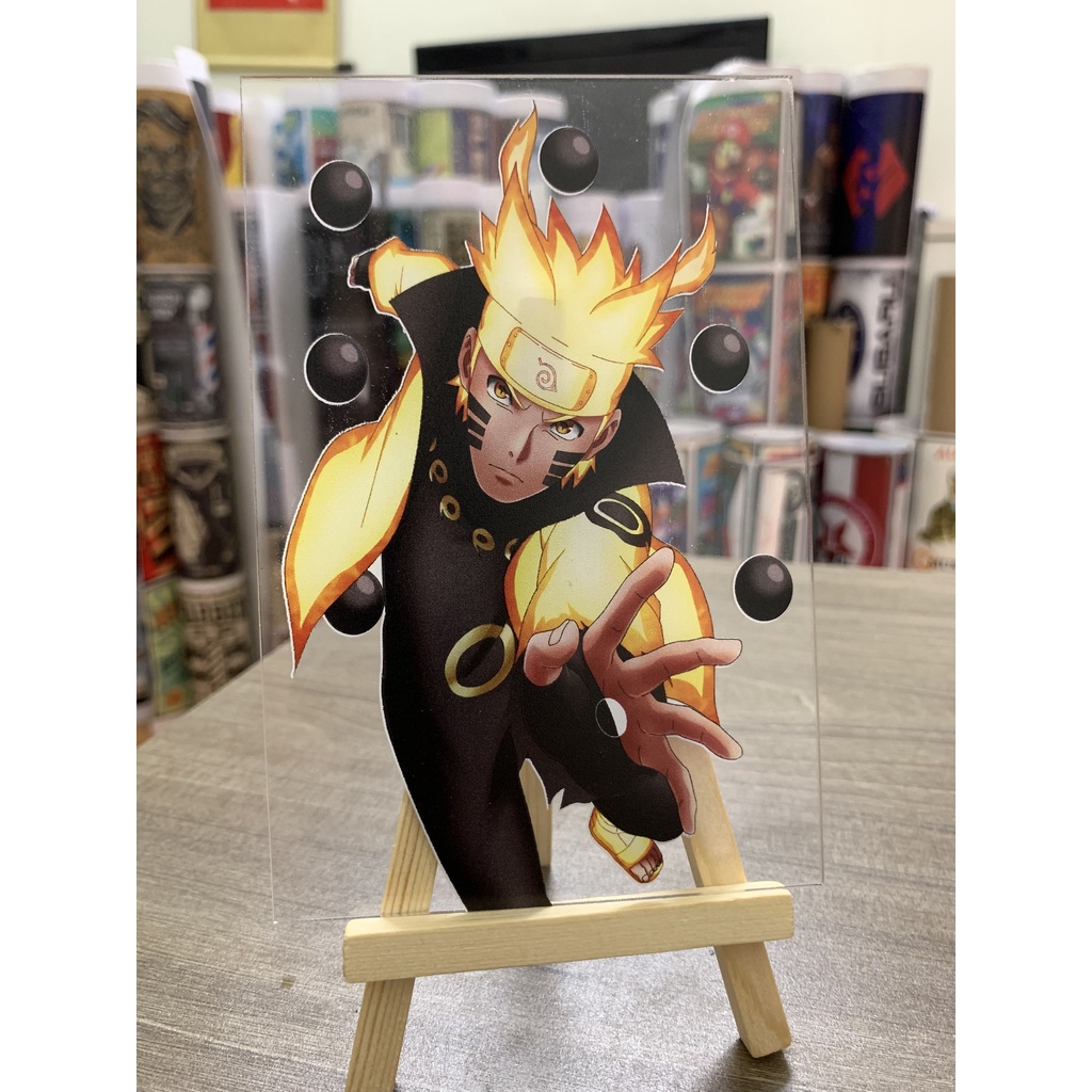 Tranh Kính Naruto kèm Giá gỗ để bàn Trang trí, làm Quà tặng, Trưng bày - Viet Decor