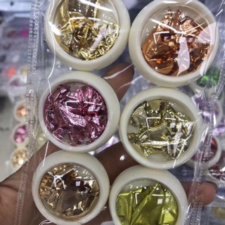 Đồ Nail - giấy nhún mạ vàng set 8 màu