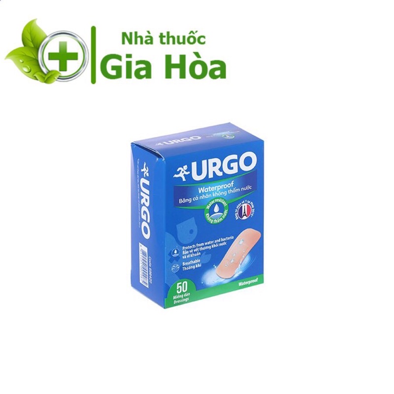 Băng cá nhân Urgo Waterproof không thấm nước, dành cho người tiếp xúc nhiều với nước, vận động viên bơi lội