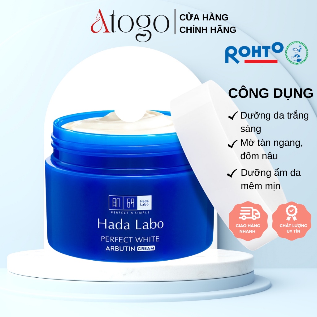 Kem Dưỡng Trắng Da Tối Ưu Hada Labo Perfect White Cream 50g (Xanh)