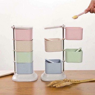Kệ gia vị xoay lúa mạch 4 tầng