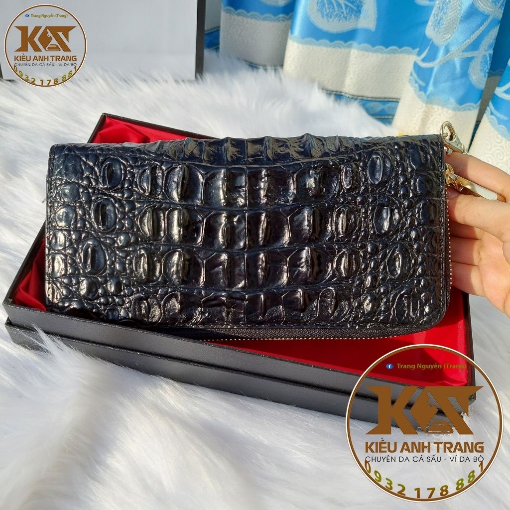 Ví Dài CLUTCH Cá Sấu 2 Khóa Kéo Sang Trọng Đi Tiệc-Bóp Dài 2 Dây Kéo Đẳng Cấp-VIDAKIEUANHTRANG