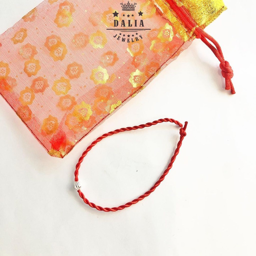 Vòng chỉ đỏ may mắn DaLiA Jewelry lắc tay chỉ đỏ bi bạc may mắn