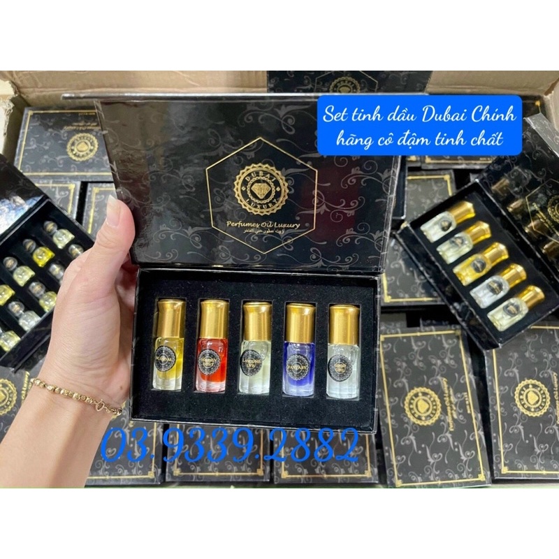 Set mini tinh dầu Dubai 10 chai chính hãng - set mini Dubai 5chai