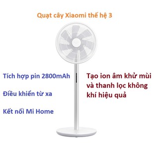 QUẠT CÂY TÍCH ĐIỆN XIAOMI SMARTMI STANDING FAN 3 (TÍCH HỢP PIN 2800MAH + ĐIỀU KHIỂN REMOTE TỪ XA)