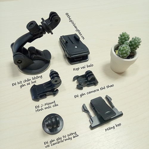 Full Trọn Bộ Phụ kiện Camera Hành Trình Dành Cho Gecko, Amkov, Gopro