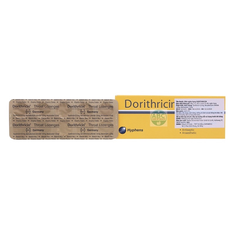 Viên ngậm kháng khuẩn Dorithricin hộp 20 viên