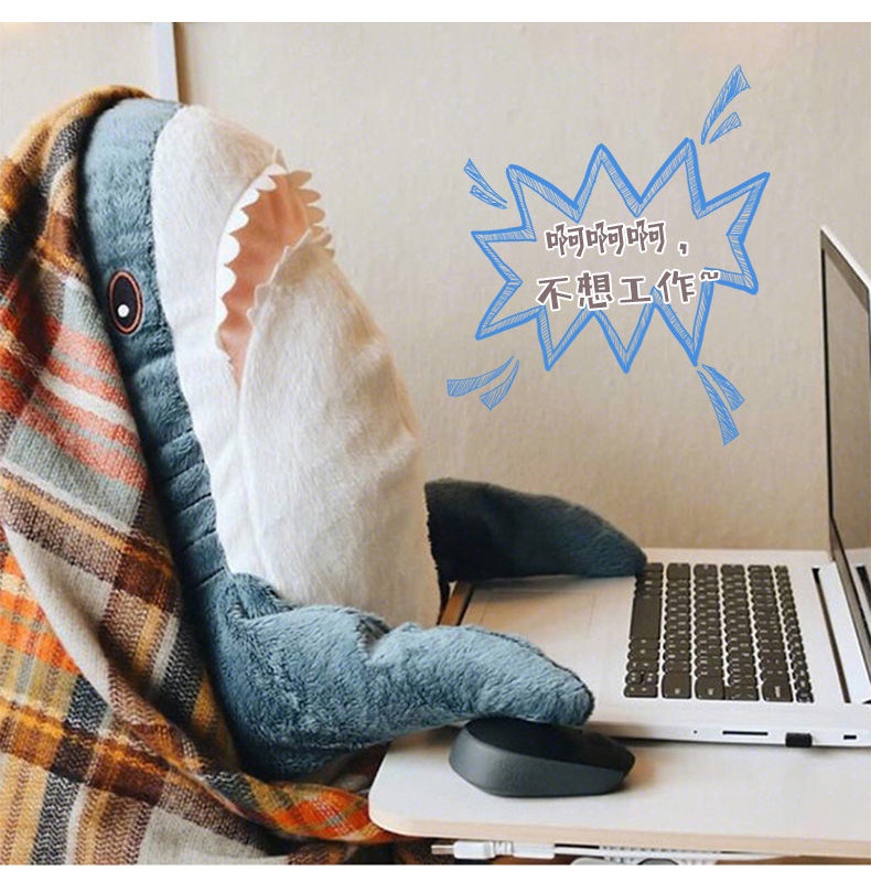 Đồ chơi gối nhồi bông hình búp bê cá mập to bự dễ thương IKEA thích hợp để làm quà tặng sinh nhật