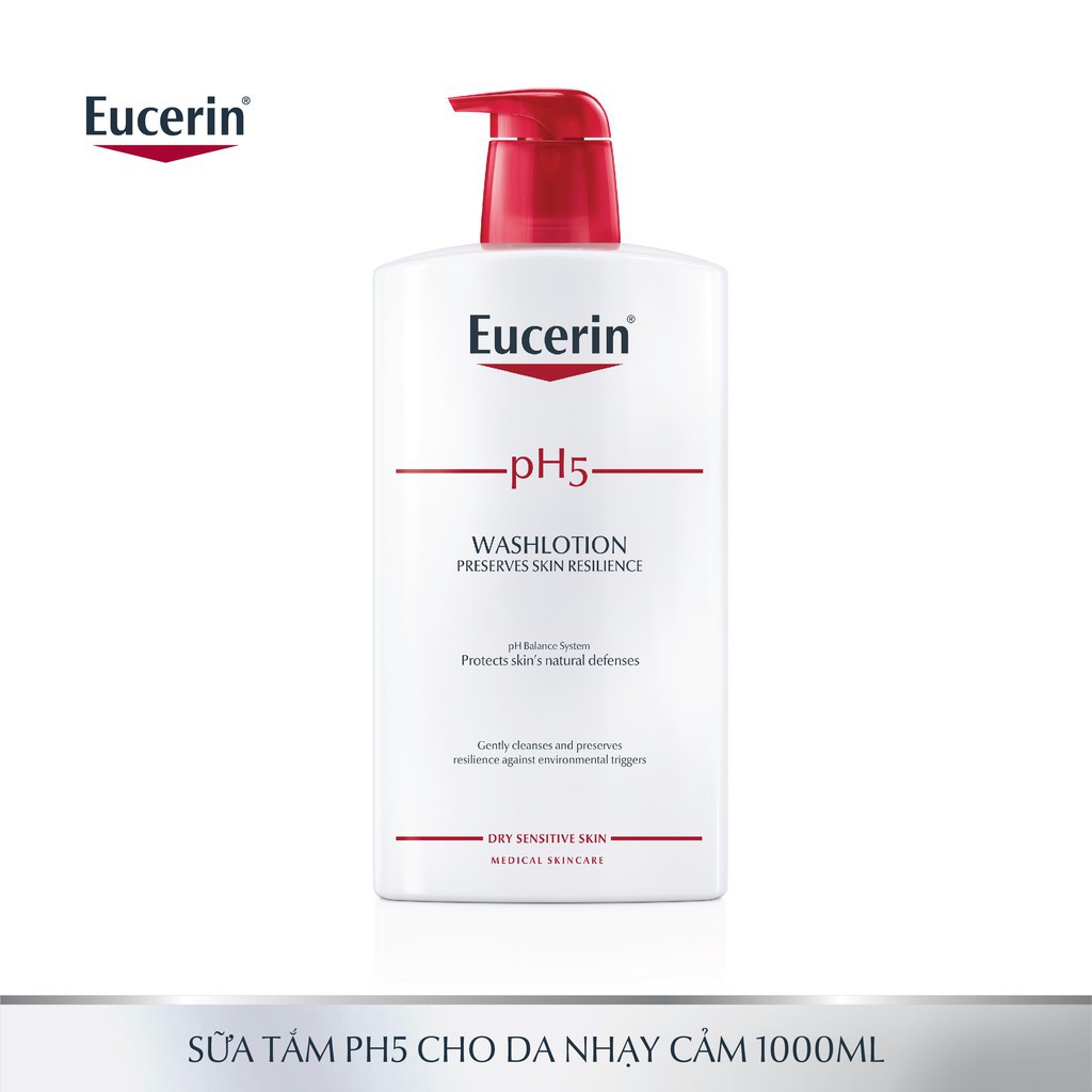 Sữa Tắm Và Rửa Mặt Dành Cho Da Nhạy Cảm Eucerin pH5 1000ml (date 2024)