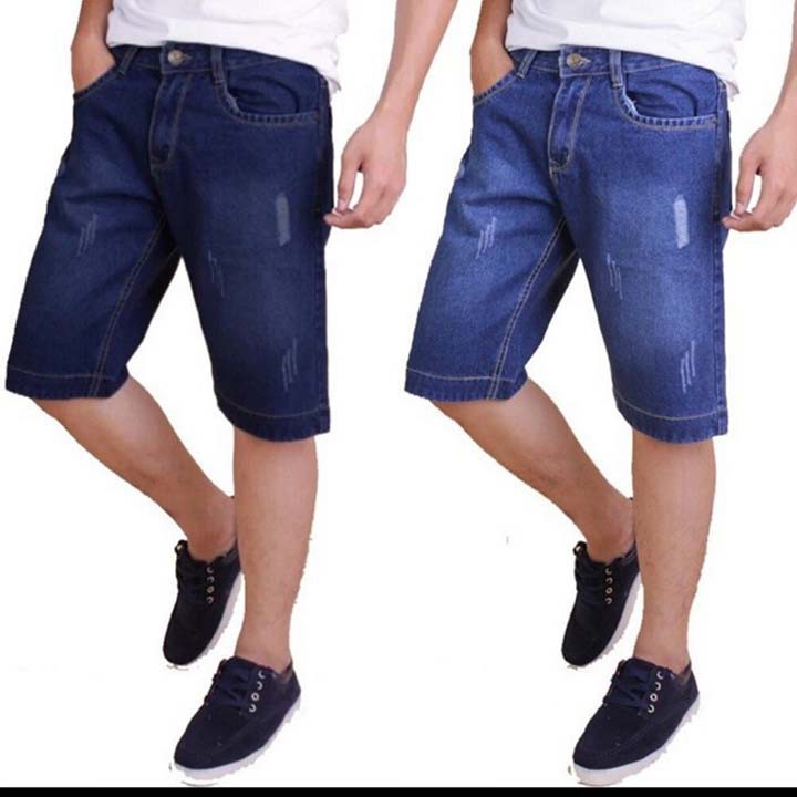 Quần short quần đùi jean nam trơn chất vải cứng không co dãn size 27 đến 36 -MS031  ྇