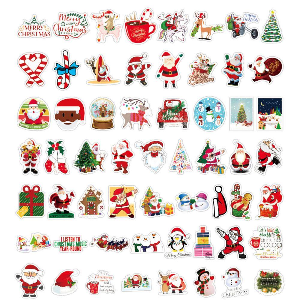 BEBETTERM Miếng Dán Trang Trí Giáng Sinh Hình Ông Già Noel Tuần Lộc Hoạt Hình Dành Cho Trẻ Em