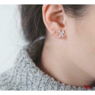 Bông tai bạc kẹp hình bướm