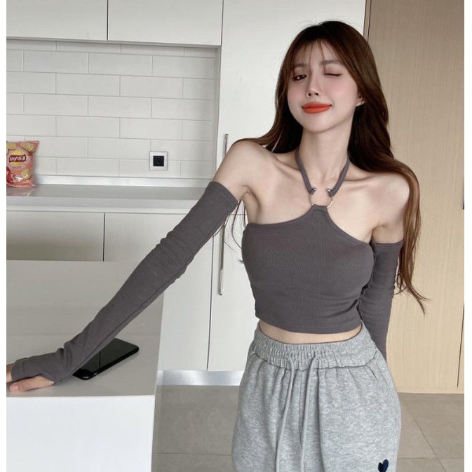 Áo Thun COZOK Nữ Hai Dây Dáng Ngắn Thời Trang Quyến Rũ