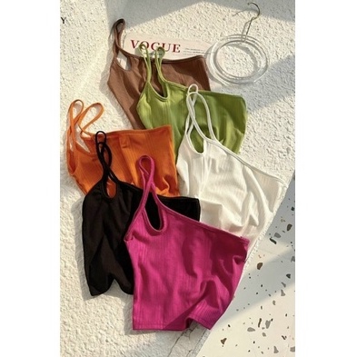 Áo Kiểu Nữ Croptop Hai Dây Lệch Vai Cá Tính