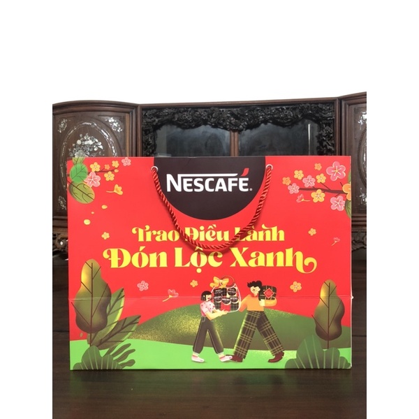 TÚI ĐỰNG QUÀ TẾT CAO CẤP NESTLE - 40X20x30 CHẤT LIỆU TÚI GIÀY CAO CẤP