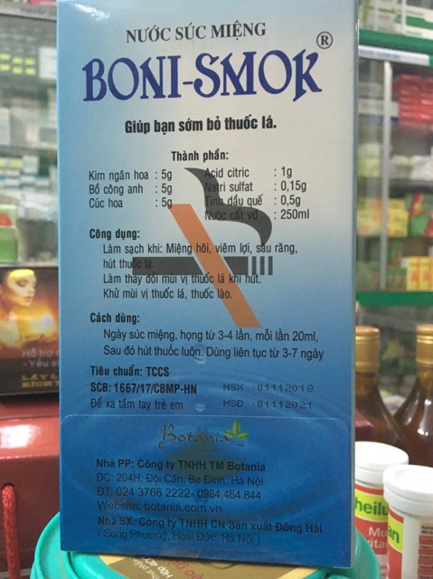 Nước súc miệng Boni- Smok