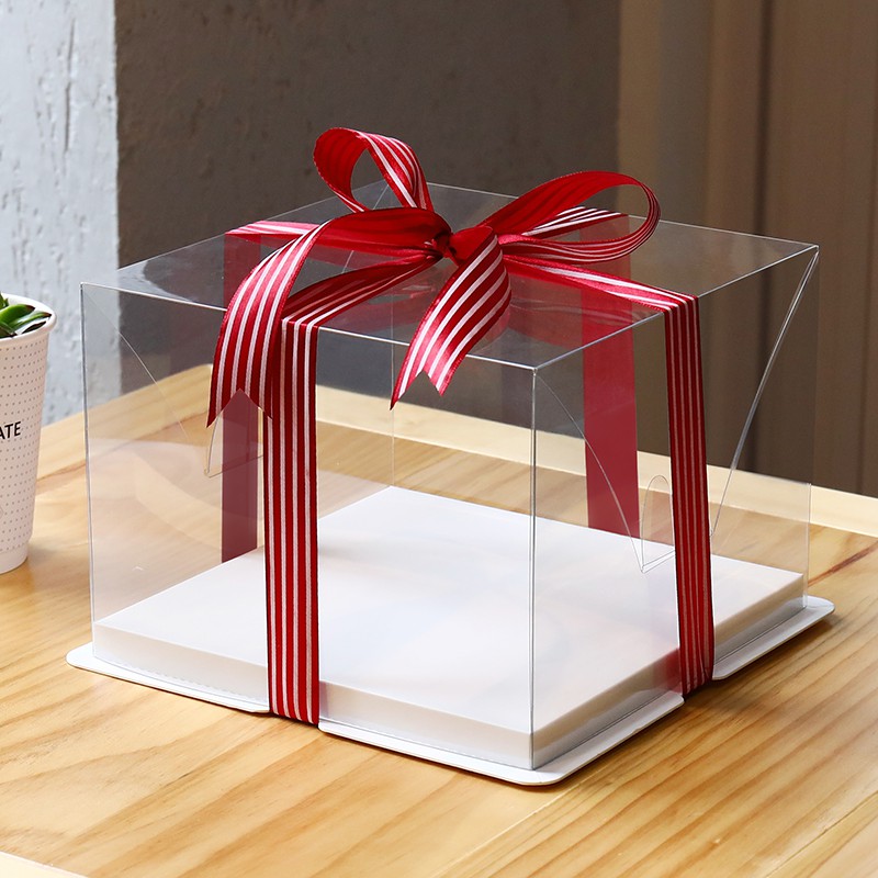 {COMBO10} 10 hộp nhựa trong suốt đựng hoa sap, bánh sinh nhật , bánh kem size 32 cao 18cm { không bao gồm ruybang }