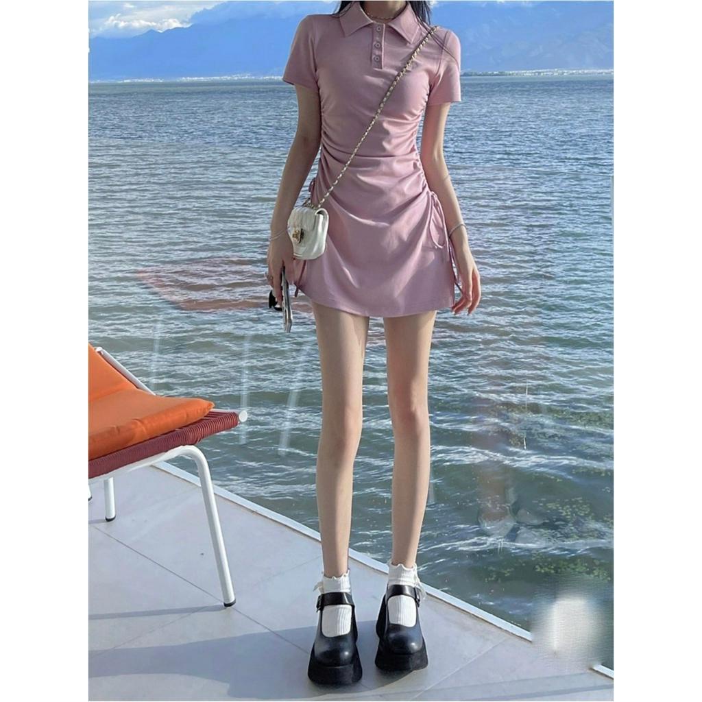 Váy polo nữ ngắn tay,Váy polo nữ cotton co giãn 2 chiều chiết eo hack dáng dự tiệc phong cách sexy mặc đi chơi siêu xinh
