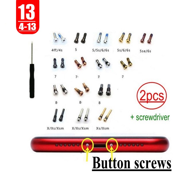 Set 2 Đầu Kết Nối Vít Nhiều Màu Cho iPhone 13 12 11 XS MAX X XR 8 5s 5c 5G 4 4S 6 6s 7P 7 plus