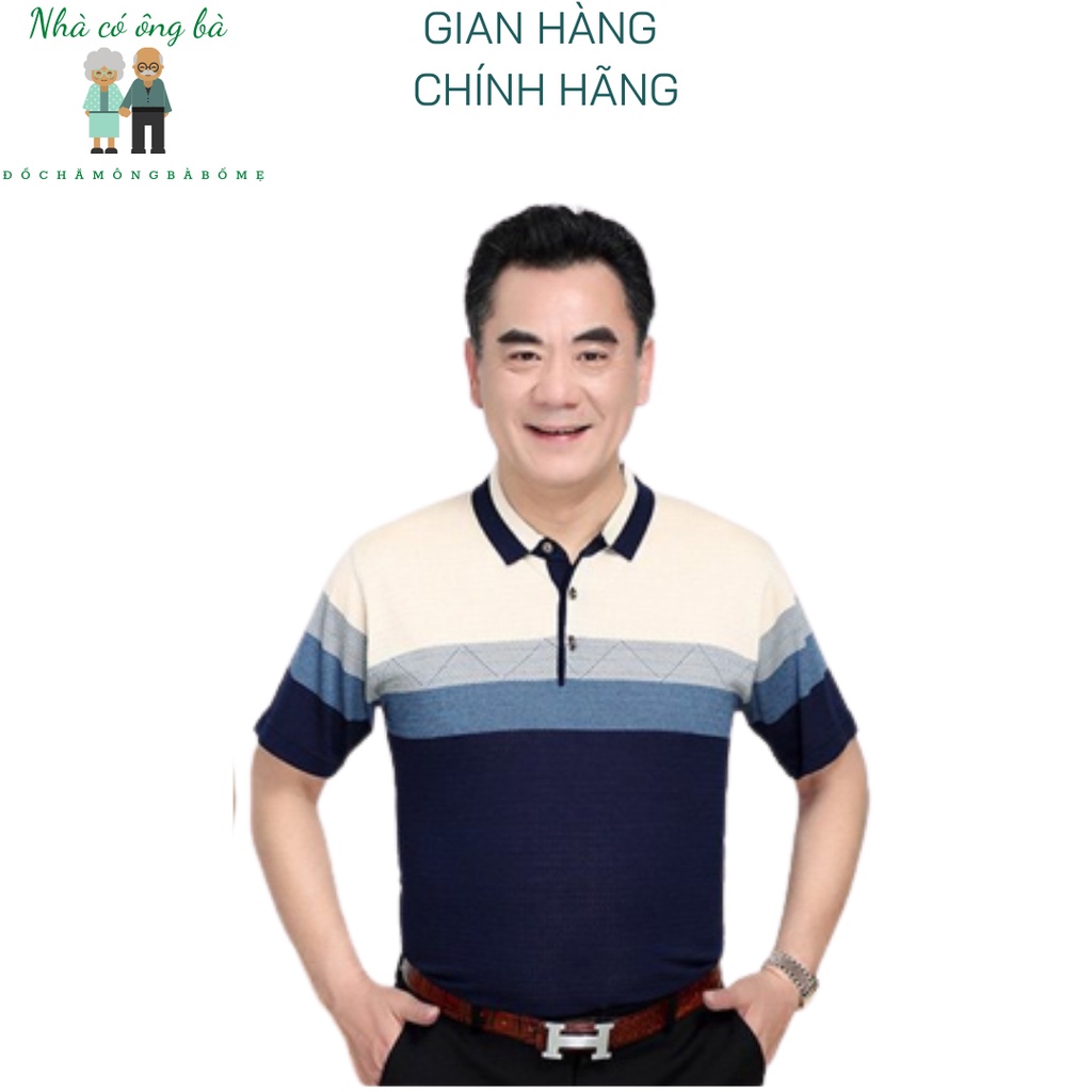 (LOẠI 1) Áo thun có cổ cộc tay cho bố mùa hè, áo trung niên nam từ 40-70 tuổi