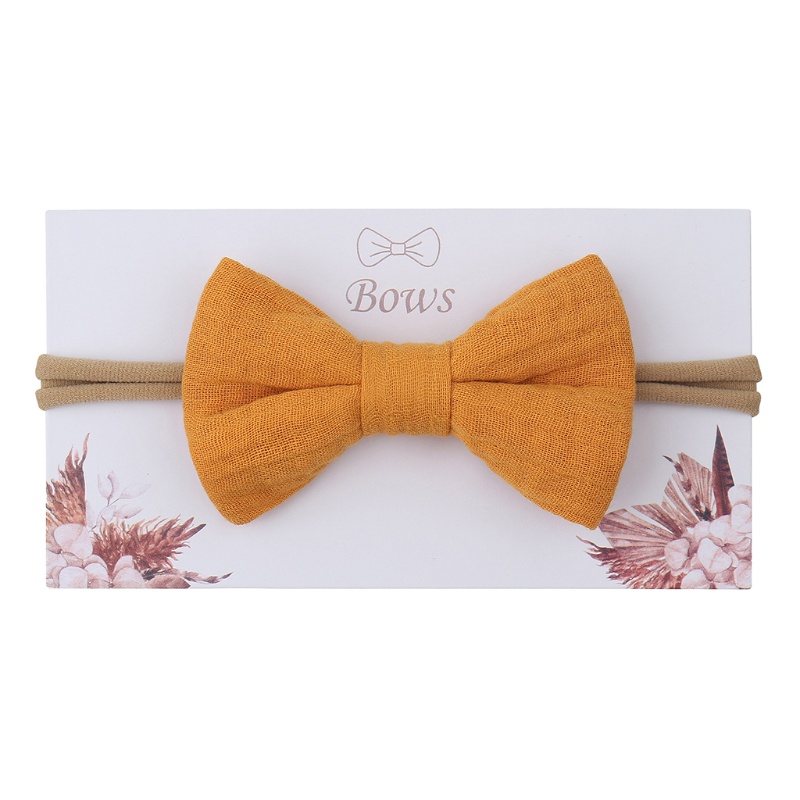 Băng Đô Nơ Co Giãn Bằng Vải Cotton Mềm Màu Trơn Thời Trang Cho Bé