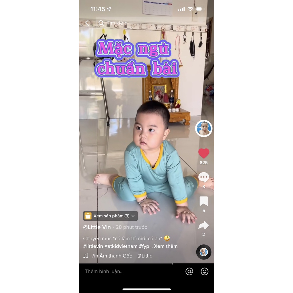 Bộ lửng trơn thun lạnh quần cạp cao cho bé trai bé gái chất liệu cao cấp ATKID Việt Nam