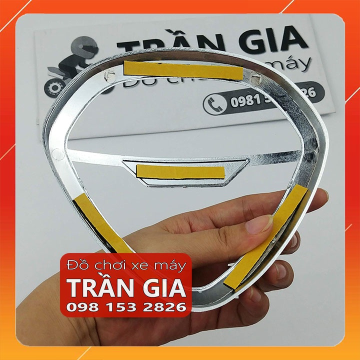 Ốp viền mặt đồng hồ xe Nozza Grande 2019-2020-2021-2022 xi inox - phụ kiện trang trí