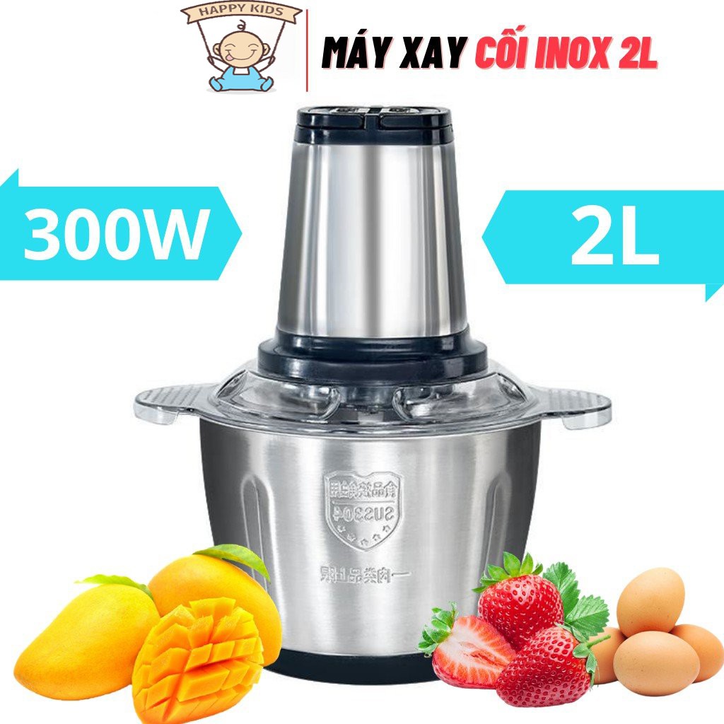 📢📢📢 Máy Xay Thịt Cối Inox 4 Lưỡi Đa Năng, Máy Xay Cầm Tay Đa Năng 2 Lít Công Suất Lớn 250W- 300W📢📢📢