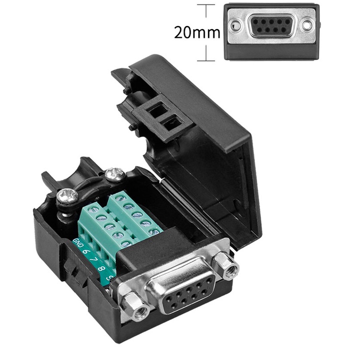 Đầu nối không hàn lỗ cắm DB9 và đầu cắm D-SUB 9 (Đực/Cái)