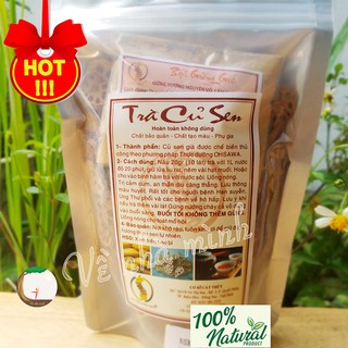 TRÀ CỦ SEN HỮU CƠ TỰ NHIÊN 100% 180g KÈM BỘT GỪNG GIÉ thanh nhiệt, bổ phổi tốt cho sức khỏe