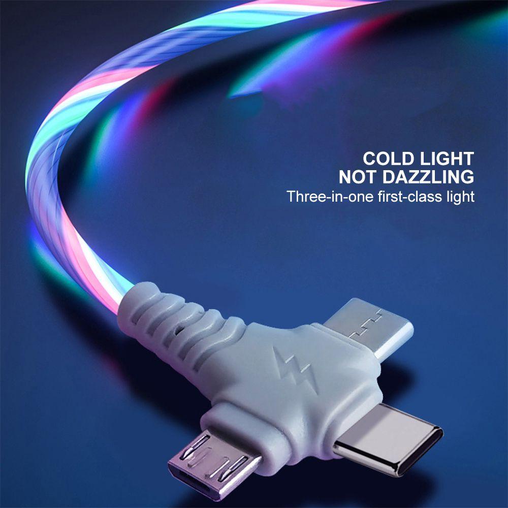 Dây Cáp Sạc Truyền Dữ Liệu Micro USB Type C Có Đèn Dạ Quang Độc Đáo