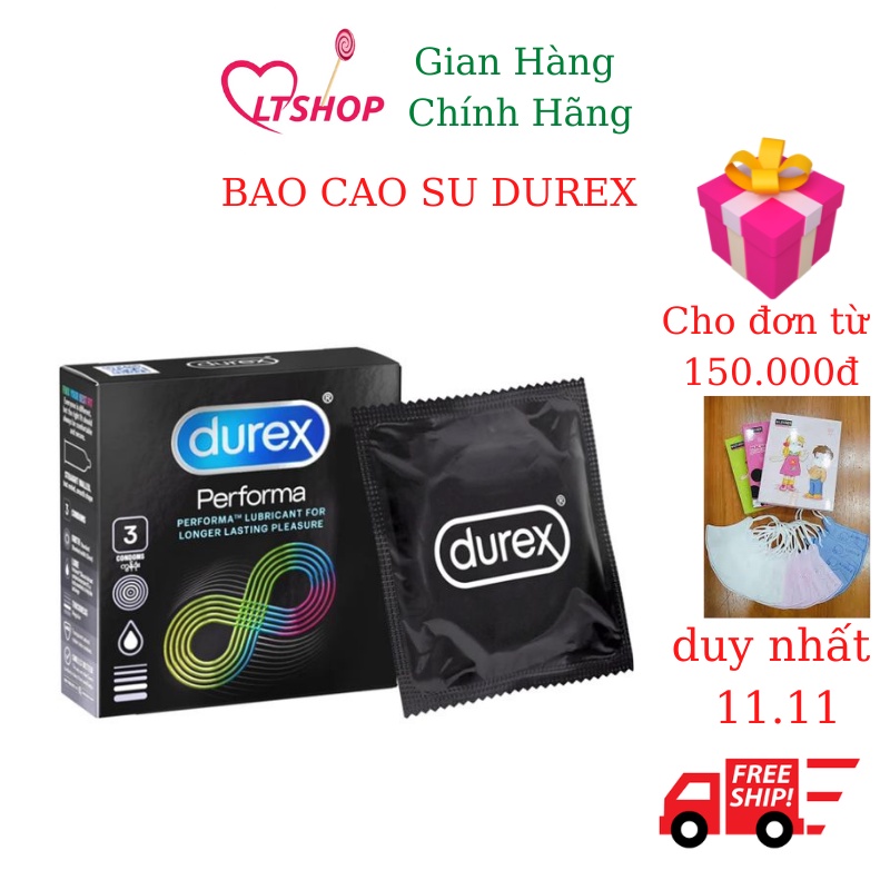 Bao Cao Su Durex Performa hộp 3 Cái