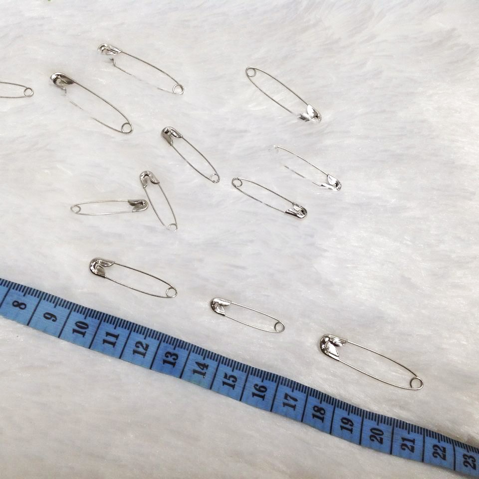 Bộ kim tây k im loại 12 cây móc cài ghim băng dùng gài quần áo trang phục phụ kiện