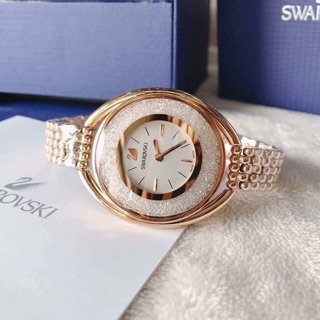 Đồng hồ Nữ Swarovski Crystalline Oval 5200341 hiện đại và lấp lánh dây nhuyễn màu vàng hồng Rose Gold sang trọng