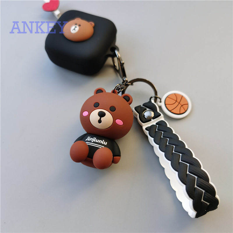 Samsung Galaxy Buds Live / Buds Pro / Buds 2 Vỏ đựng hộp nhỏ xinh kèm móc khóa hình gấu cho