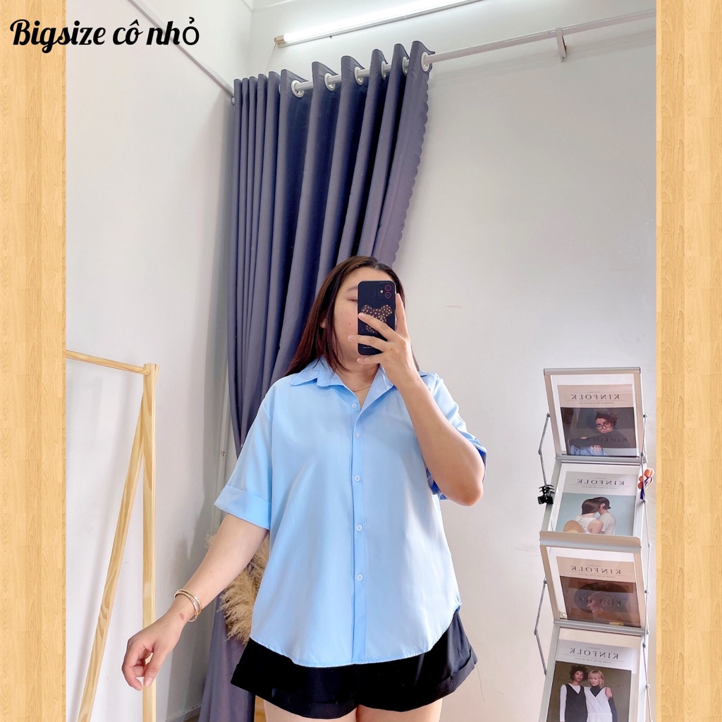 Áo Sơ Mi Nữ Cộc Tay Xẻ Lưng Cài Cúc Sau Bigsize Siêu Hot,Áo Sơ Mi Kiểu Dễ Thương mã AT10