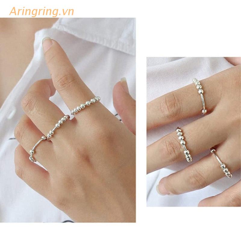 Set 3 Nhẫn Bạc Giảm Căng Thẳng Lo Lắng Chuyên Dụng