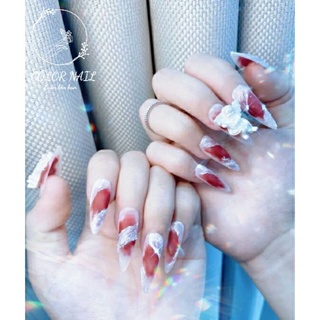 Nail box - Móng up thiết kế : Đỏ thiên sứ