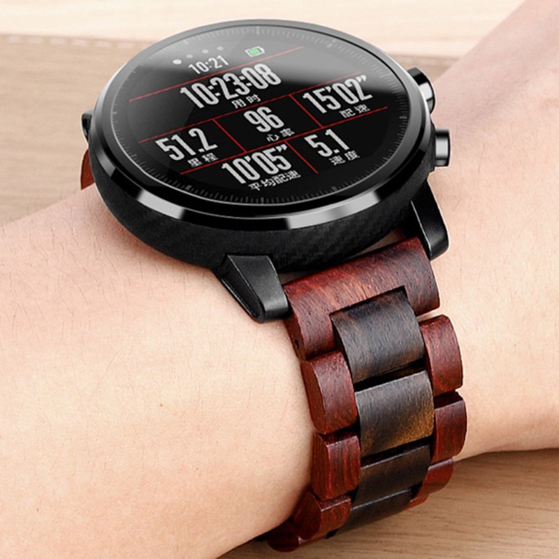 Dây Đeo Gỗ Đàn Hương 20 / 22mm Cho Đồng Hồ Thông Minh Huawei Gt / Huami / Galaxy