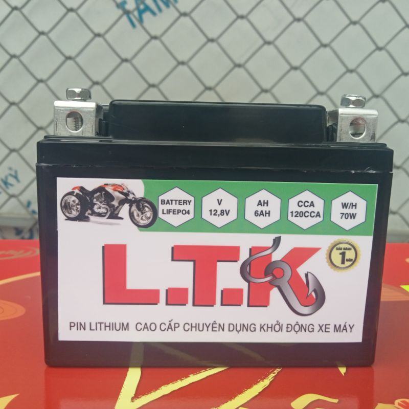 Ắc quy lithium 12.8v 6ah 120cca khởi động xe phổ thông 150cc