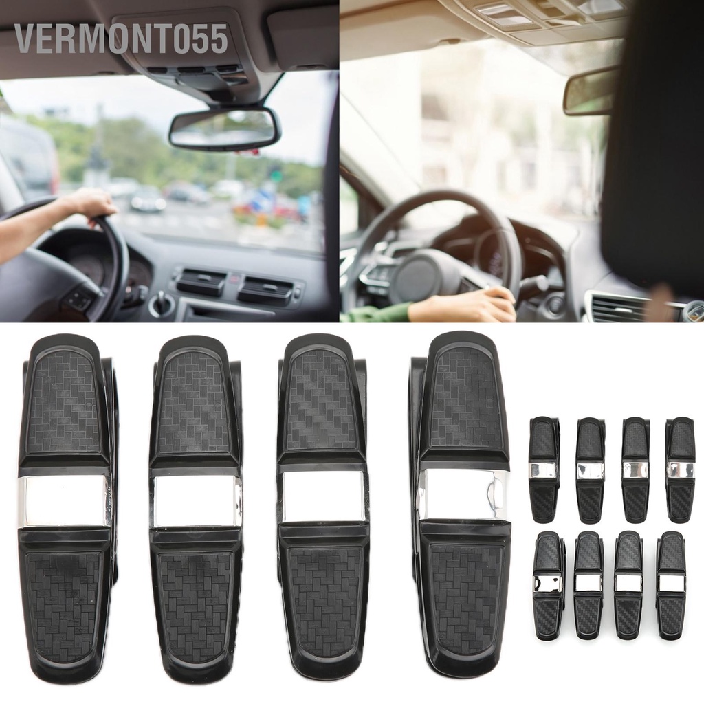 Set 4 Kẹp Giữ Kính Mát Xoay 180 Độ Gắn Tấm Chắn Nắng Xe Hơi Kèm Thẻ Vé