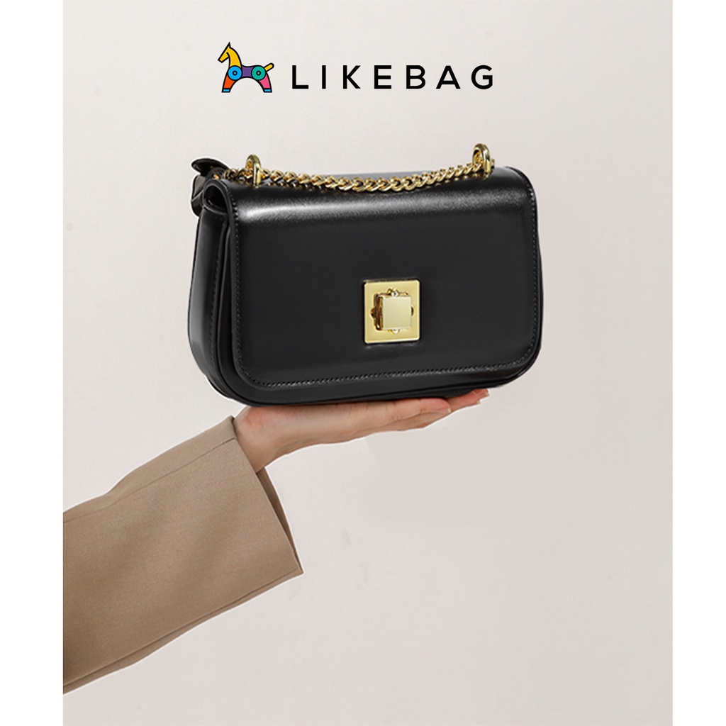 Túi đeo chéo nữ, kẹp nách thời trang LIKEBAG khóa chốt kim loại sang trọng 221XK5988 - LIBAGI