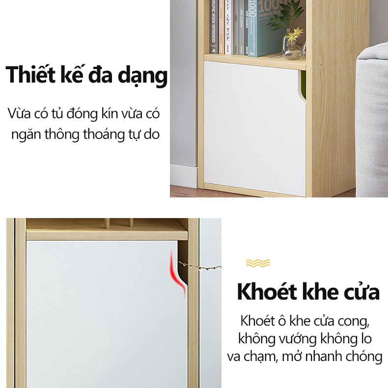 Tủ chứa đồ đa năng nhiều tầng, giá sách giường tủ gỗ nhiều cách dùng phong cách Bắc Âu FU212