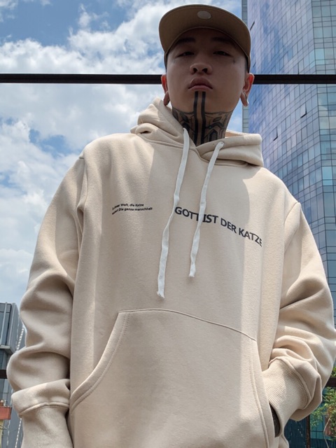 ÁO HOODIE IN CHỮ MÀU NUDE