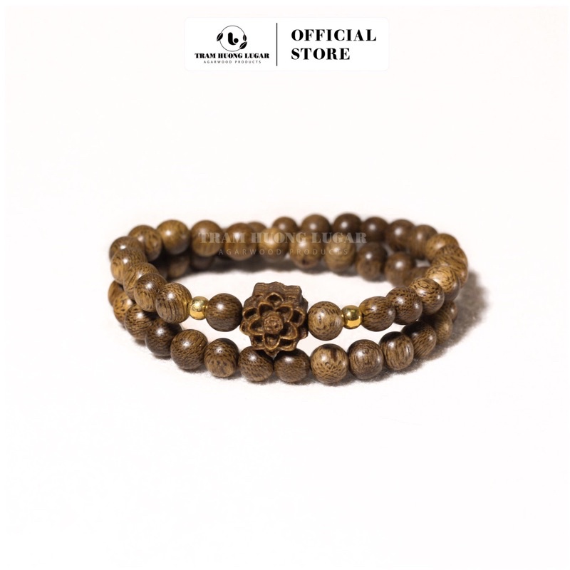 Vòng tay trầm hương - Thương Hiệu Trầm Hương Lugar - Hoa Sen Trầm