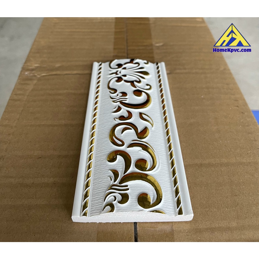 Phào Chỉ Khung Trang Trí Tường Hoa Văn Vàng Bản 8cm