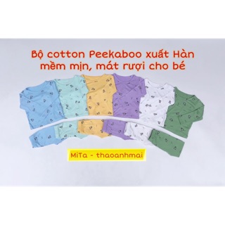 [PEEKABOO XUẤT HÀN] Bộ dài tay cho bé vải cotton thun lạnh MỀM MỊN MÁT - Quần áo trẻ em PEEKABOO LOẠI 1