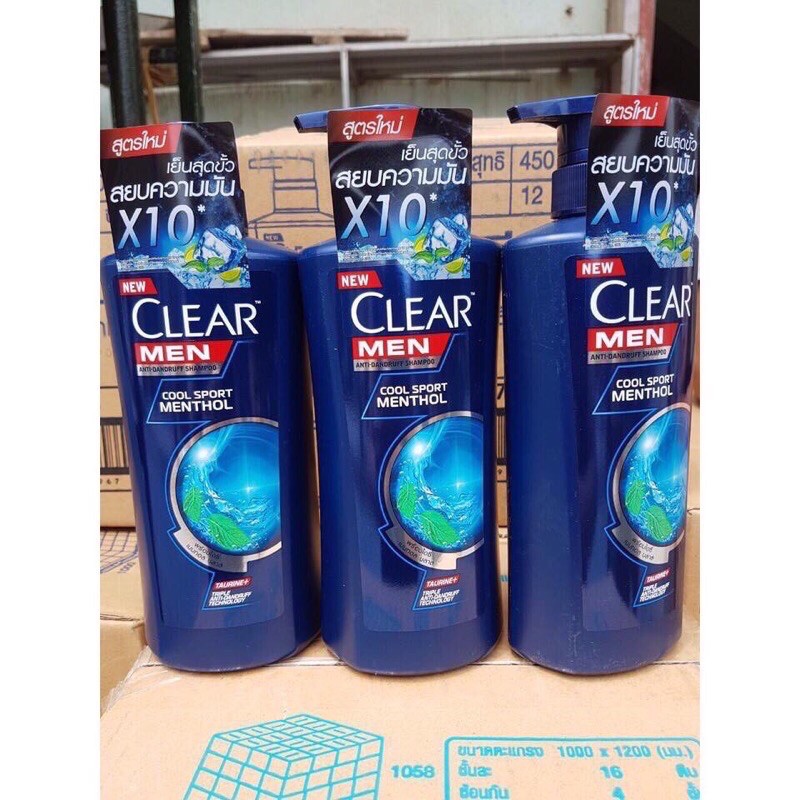 Dầu Gội Clear Men Bạc Hà 450ml Thái Lan